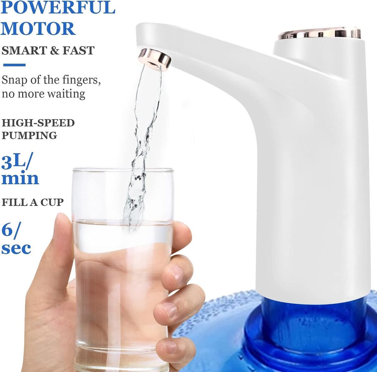 Automatic Electric Water Pump Dispenser With Touch Control-White