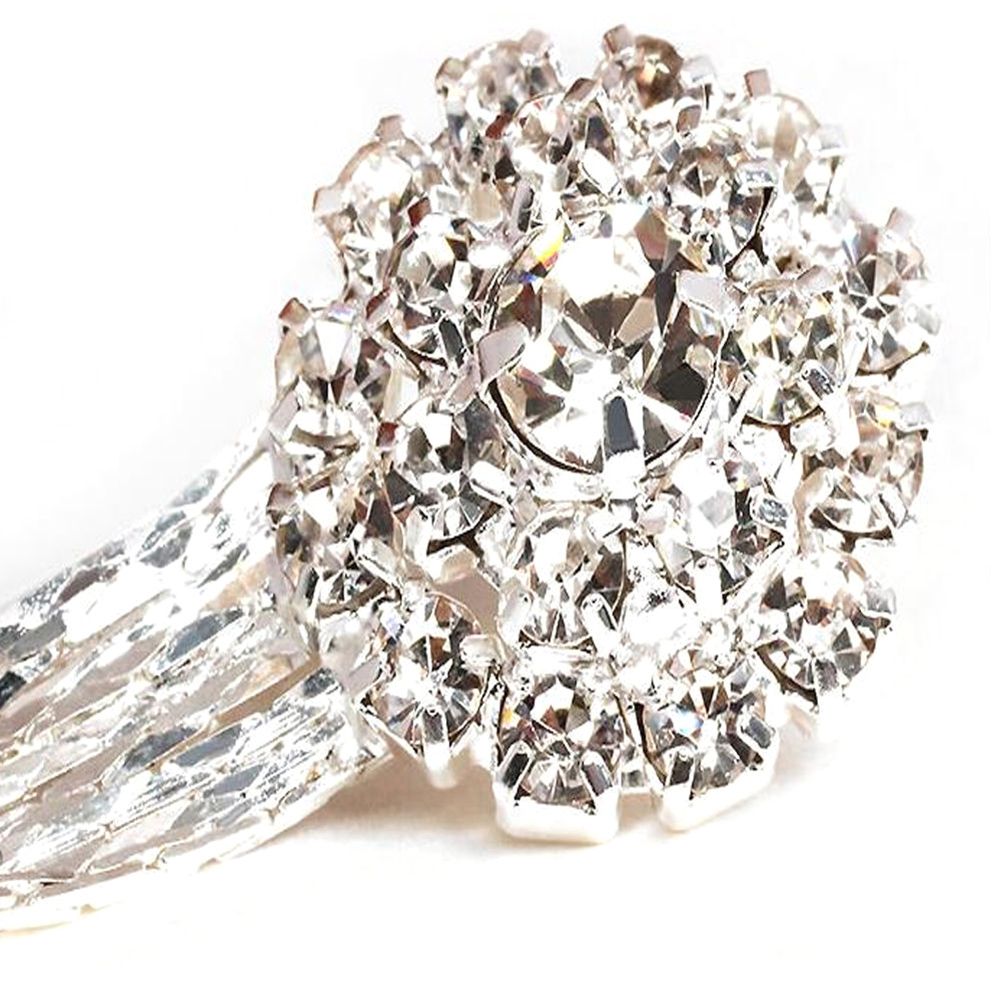 Women Shiny Rhinestone Long Tassel Dangle Stud Earrings Fashion Bride Jewelry-Silver