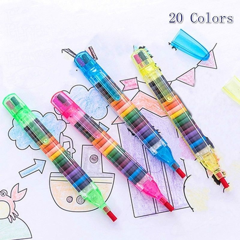 1pcs 20 Colors Children Painting Toys Wax Crayon Baby Funny