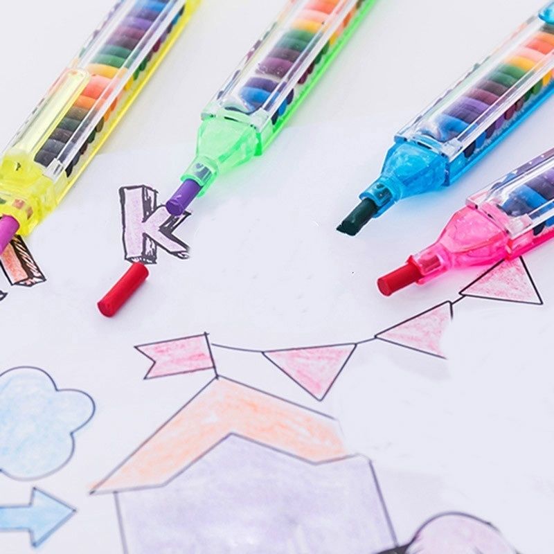 1pcs 20 Colors Children Painting Toys Wax Crayon Baby Funny