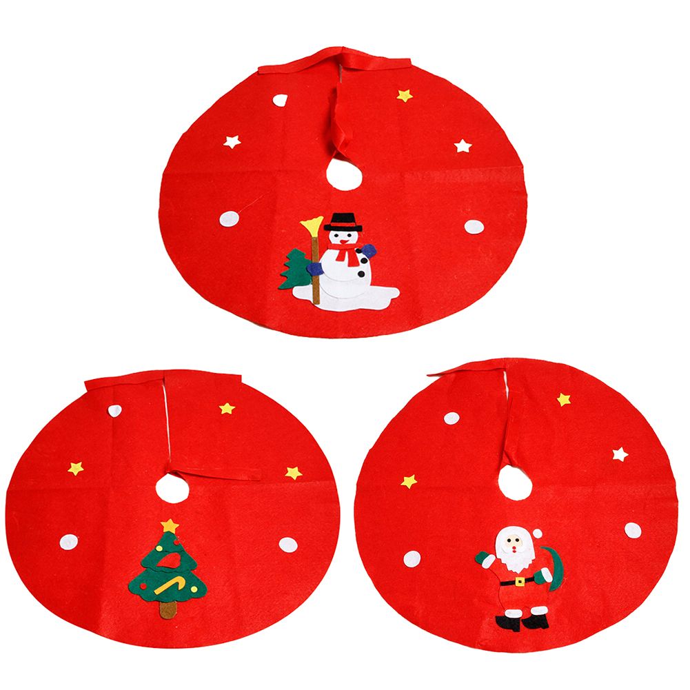 Christmas Tree Floor Mat Santa Snowman Ground Cover Apron-