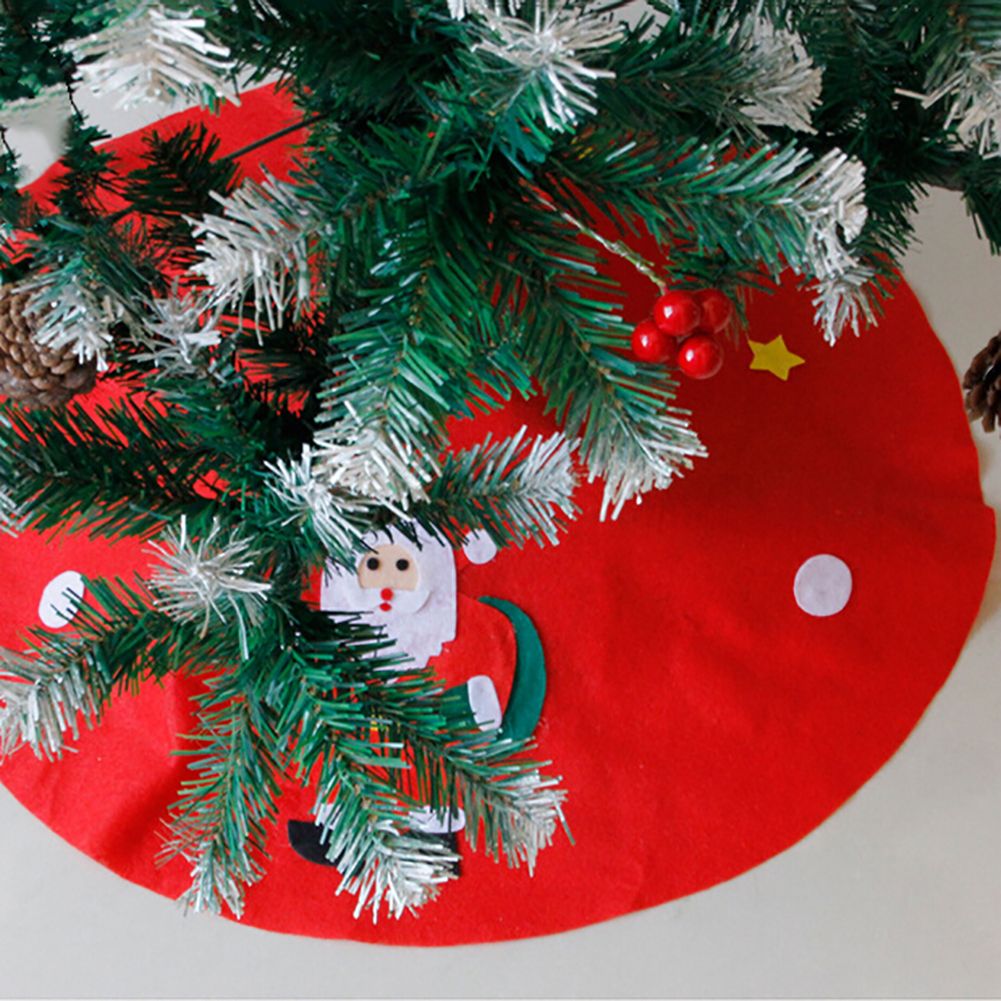 Christmas Tree Floor Mat Santa Snowman Ground Cover Apron-