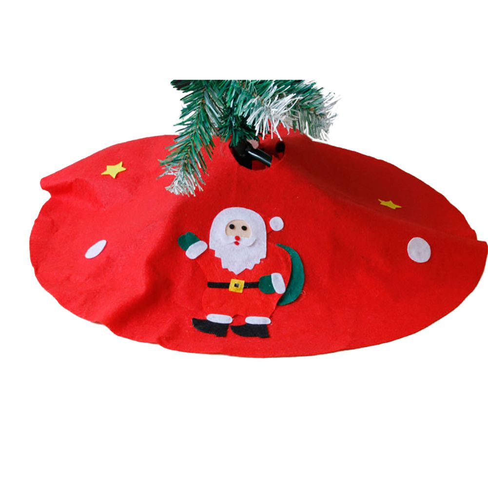 Christmas Tree Floor Mat Santa Snowman Ground Cover Apron-