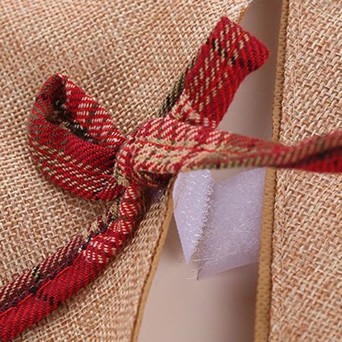 120cm Round Plaid Trim Carpet Floor Mat Christmas Tree-