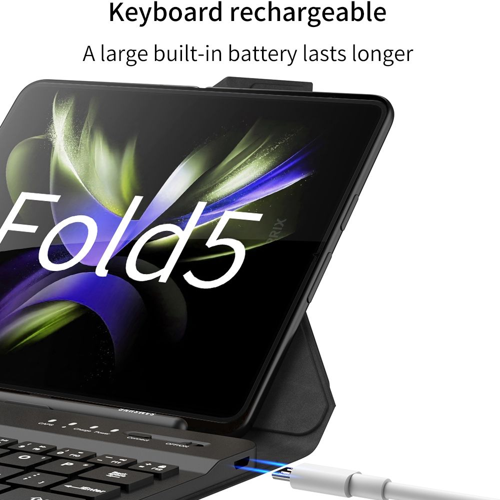 Keyboard Leather Case For Samsung Galaxy Z Fold5