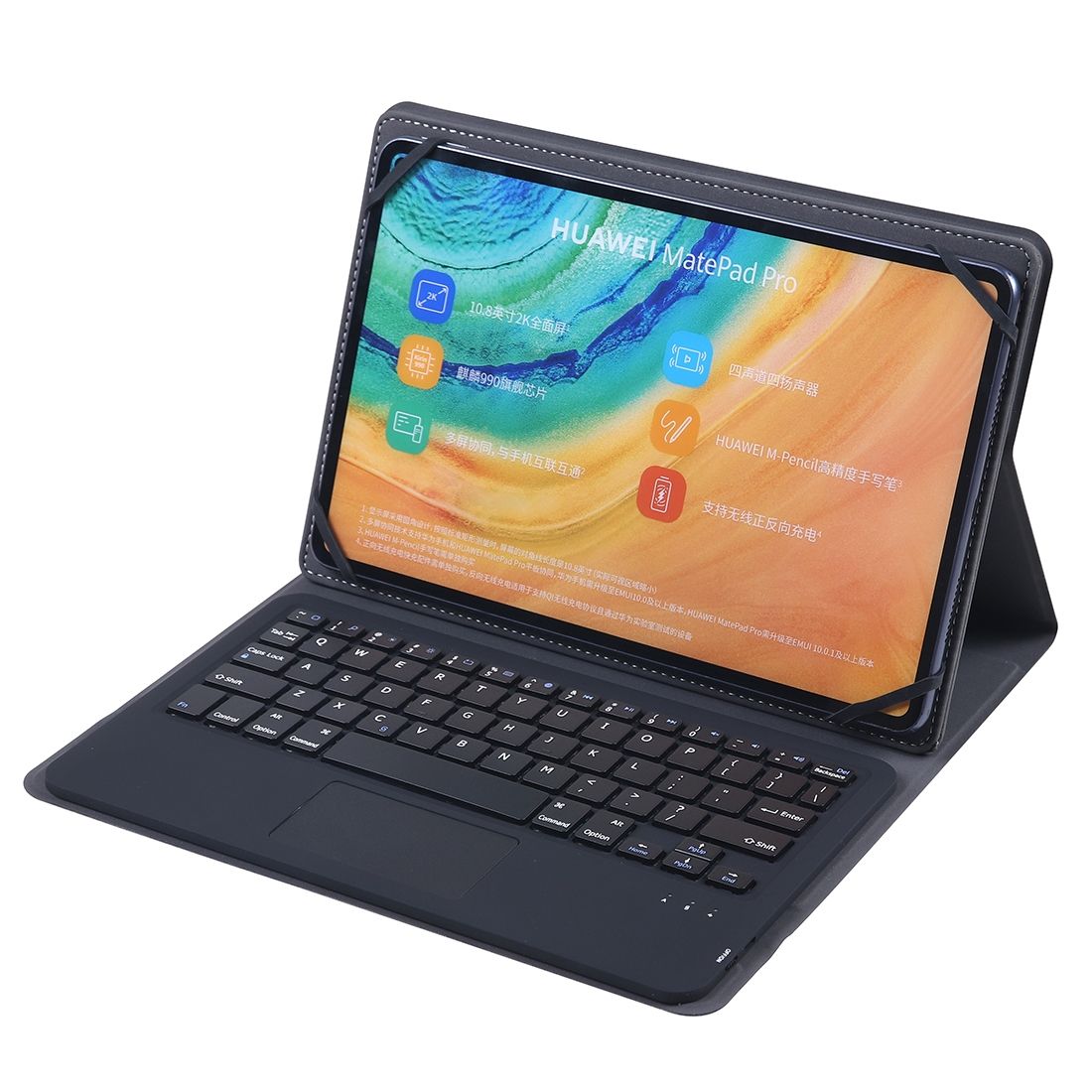 TH10-D For Android & Apple & Windows System 9-10 Inch Universal Detachable Touch Bluetooth Keyboard Case With Stand(Black)
