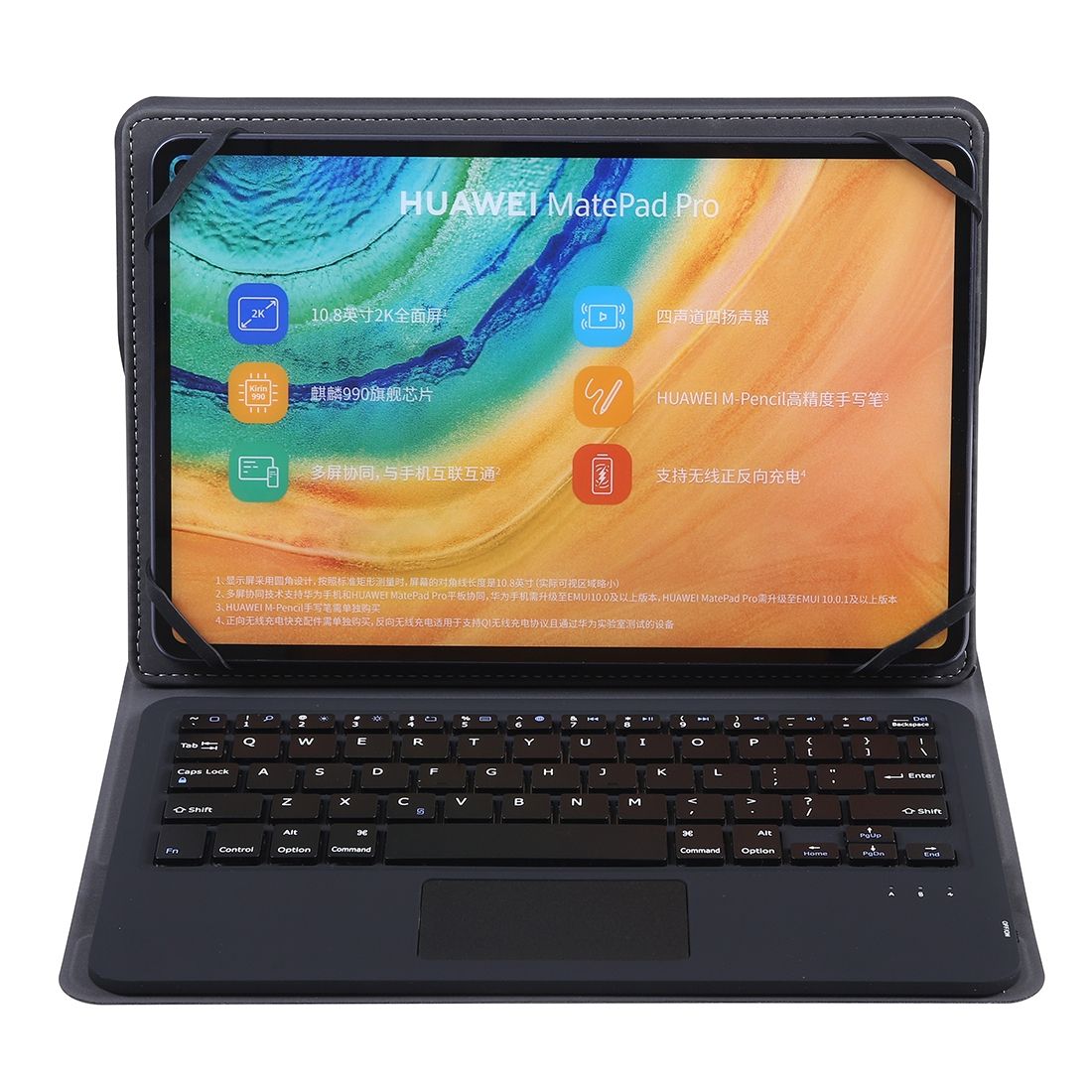 TH10-D For Android & Apple & Windows System 9-10 Inch Universal Detachable Touch Bluetooth Keyboard Case With Stand(Black)
