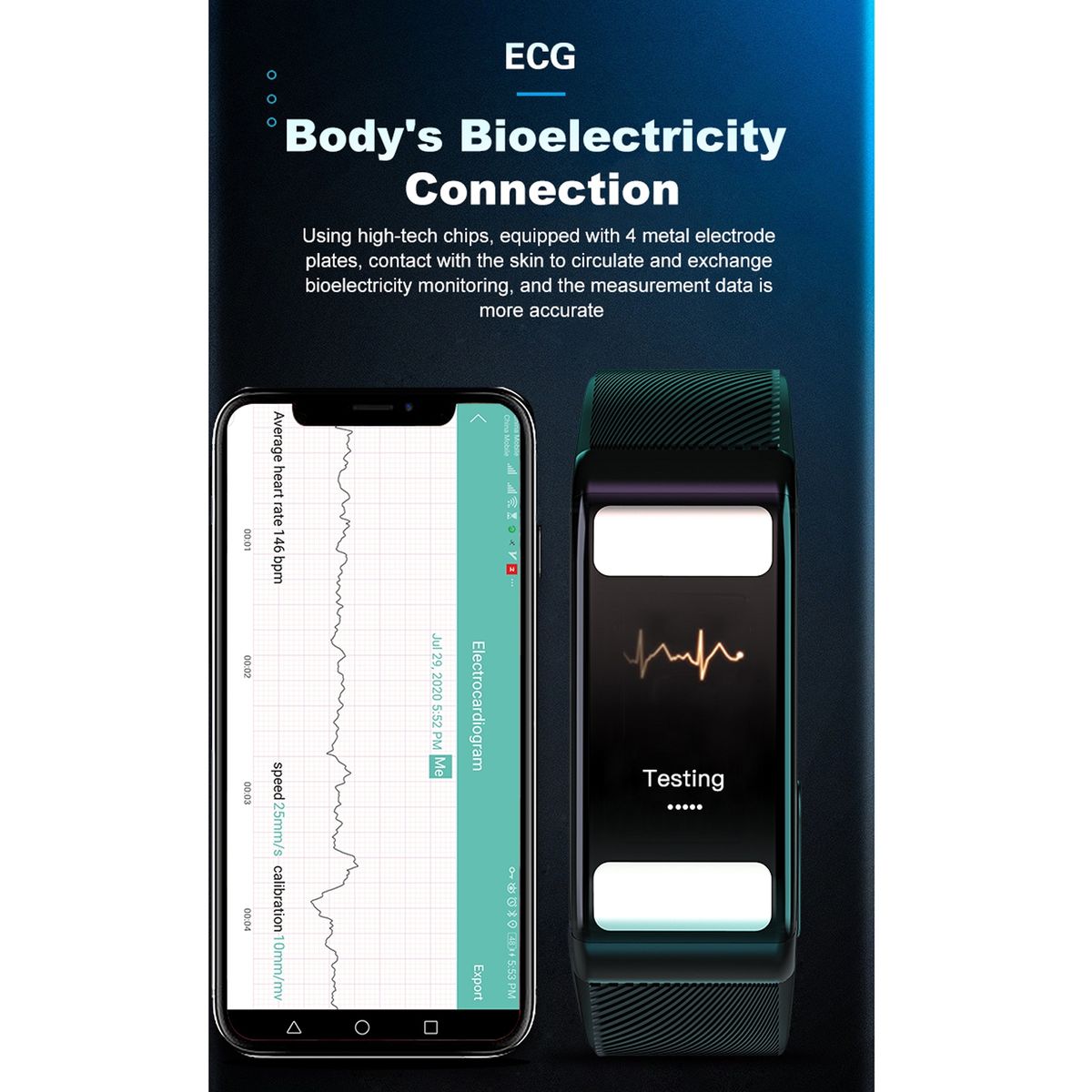 T9 0.96 Inch Color Screen IP67 Waterproof Smart Bracelet, Support ECG + PPG Monitor / Heart Rate Monitor / Blood Pressure Monitor(Grey)