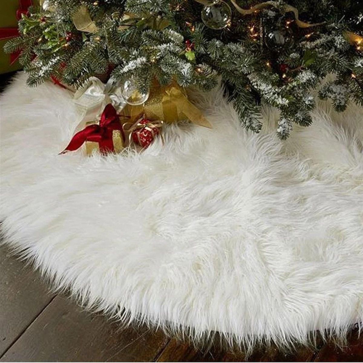 30 Inch Christmas Tree Skirt Reusable Xmas Tree Skirt for Christmas Decorations Happy Thanksgiving Day Wedding Holiday Festivals Gift