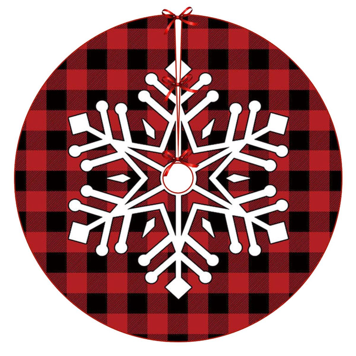 Christmas Tree Skirt 48 inch - White Snow Tree Skirt - Xmas Tree Ornaments