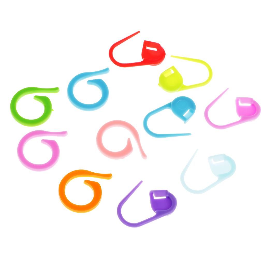 73Pcs Knitting Crochet Hooks Locking Stitch Markers Pins Needles Clips