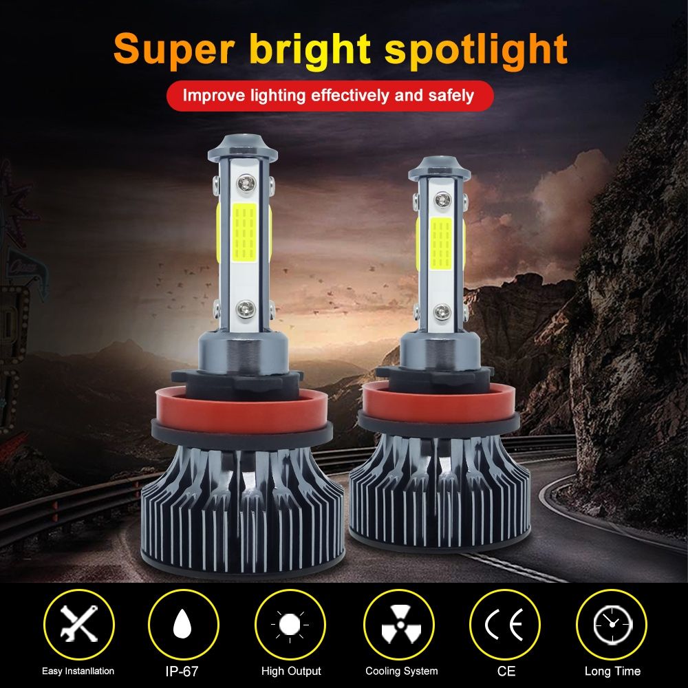 1 Pair V7 H11 Car LED Headlight