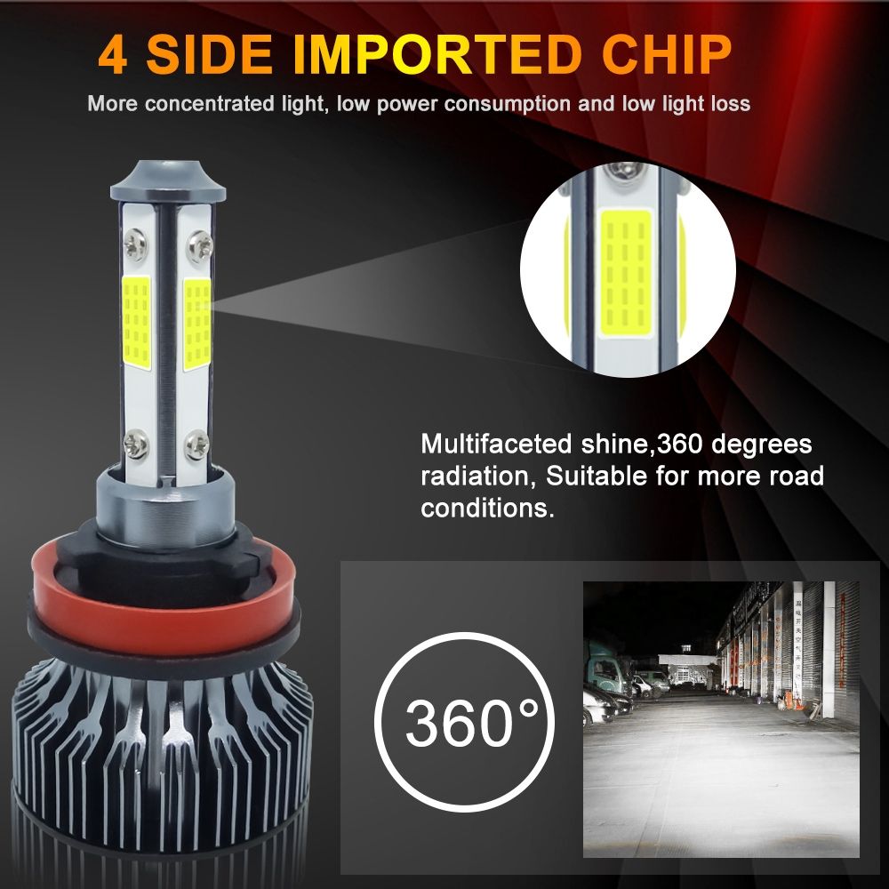1 Pair V7 H11 Car LED Headlight