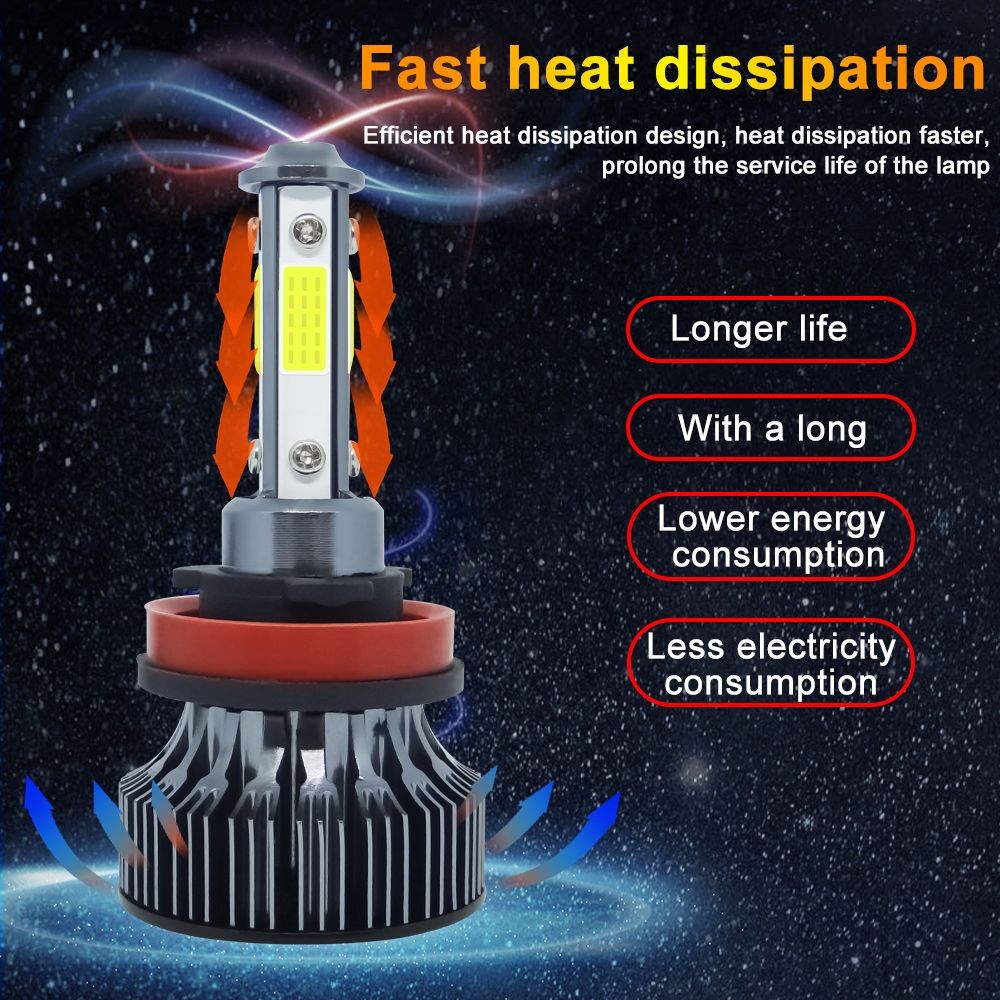 1 Pair V7 H11 Car LED Headlight