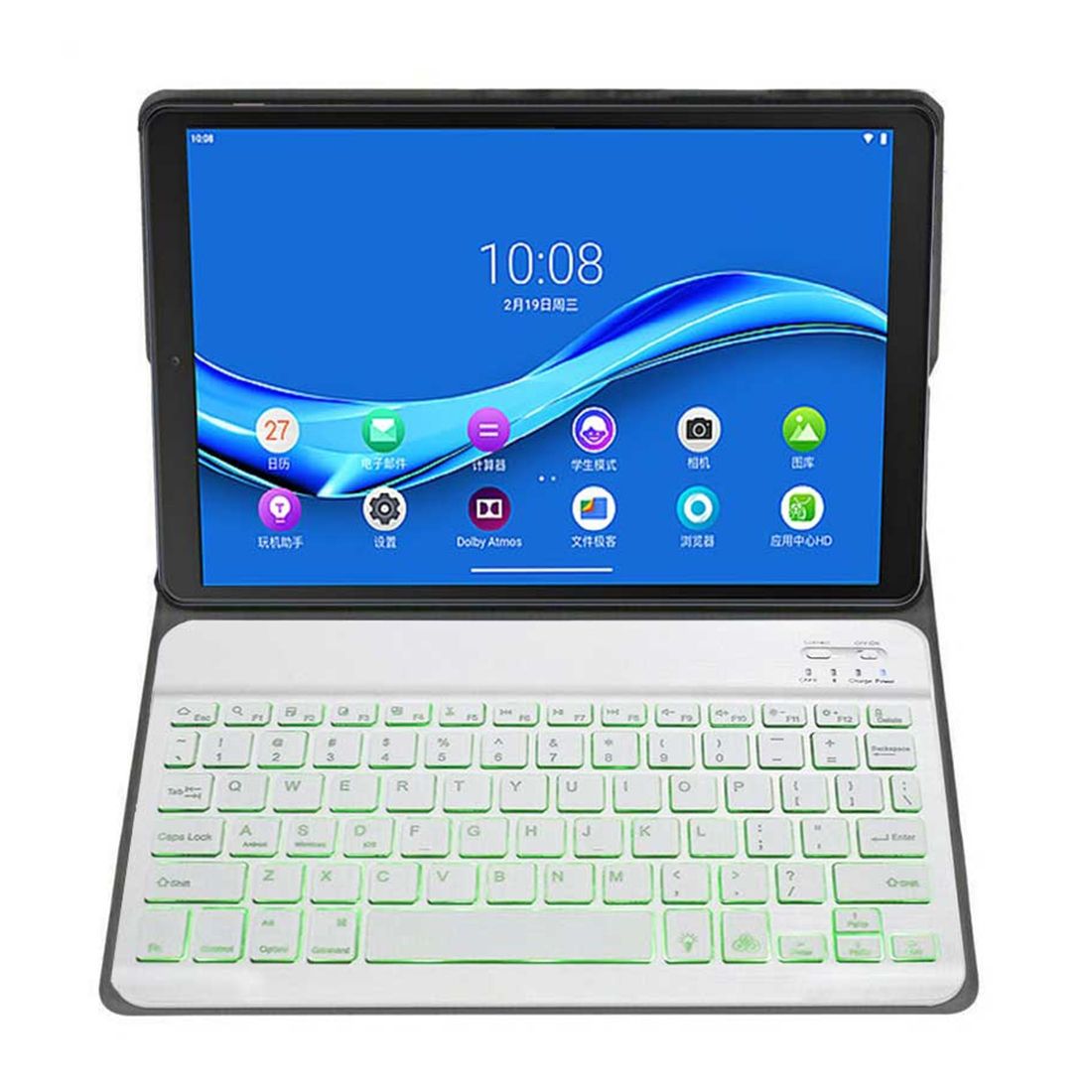 DY-M10P For Lenovo Smart Tab M10 HPD Plus TB-X606F 10.3 Inch 2 In 1 Removable Magnetic ABS Bluetooth Keyboard + Protective Leather Case With Stand & Sleep / Wake-up & Pen Holder(Rose Gold)