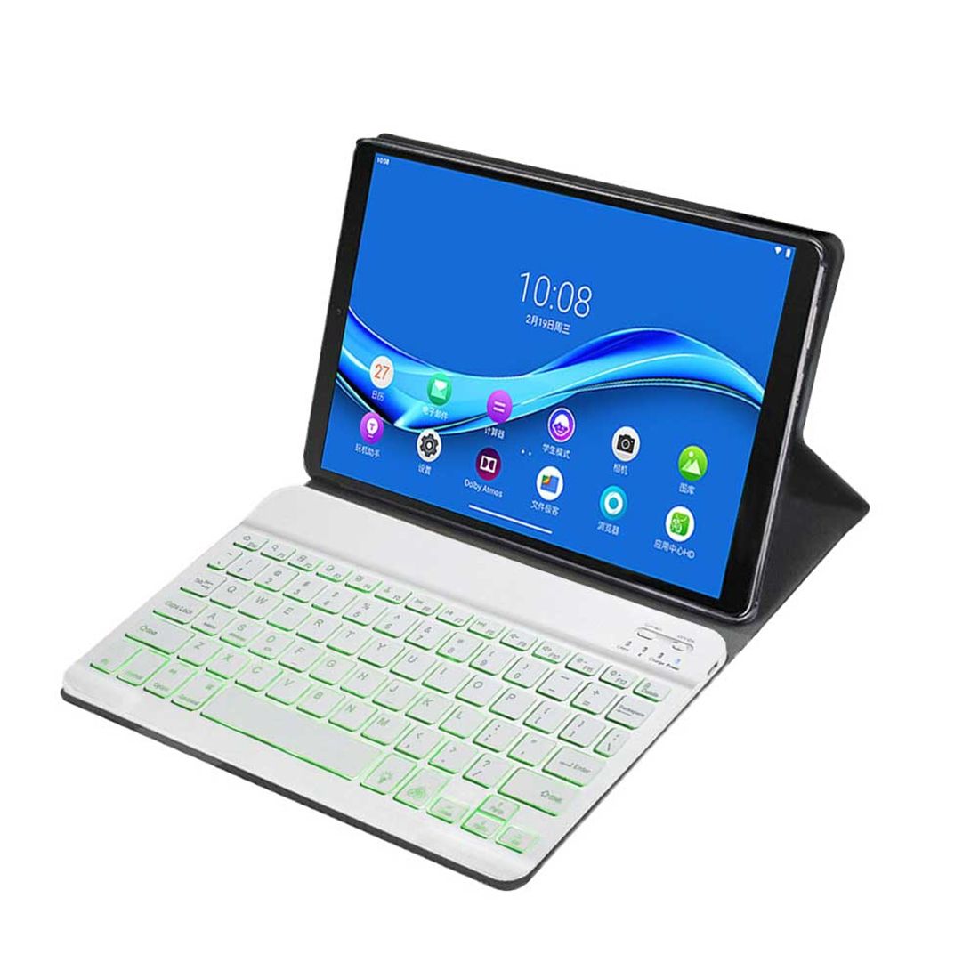 DY-M10P For Lenovo Smart Tab M10 HPD Plus TB-X606F 10.3 Inch 2 In 1 Removable Magnetic ABS Bluetooth Keyboard + Protective Leather Case With Stand & Sleep / Wake-up & Pen Holder(Rose Gold)