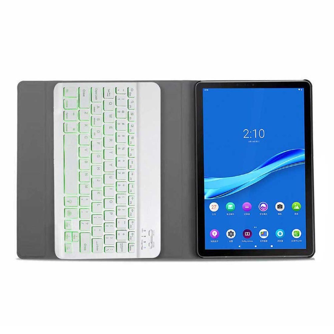 DY-M10P For Lenovo Smart Tab M10 HPD Plus TB-X606F 10.3 Inch 2 In 1 Removable Magnetic ABS Bluetooth Keyboard + Protective Leather Case With Stand & Sleep / Wake-up & Pen Holder(Rose Gold)
