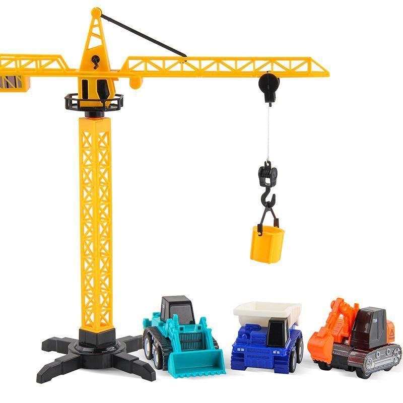 Simulate Model Car Fire Brigade Ladder Lifting Dismounting Excavator TruCrane Toy for Kids Boys