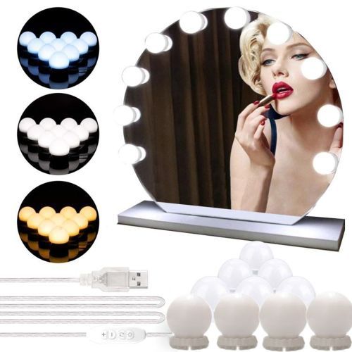 Vanity LEDs Make Up Mirror Lights Kit With 10 Bulbs USB