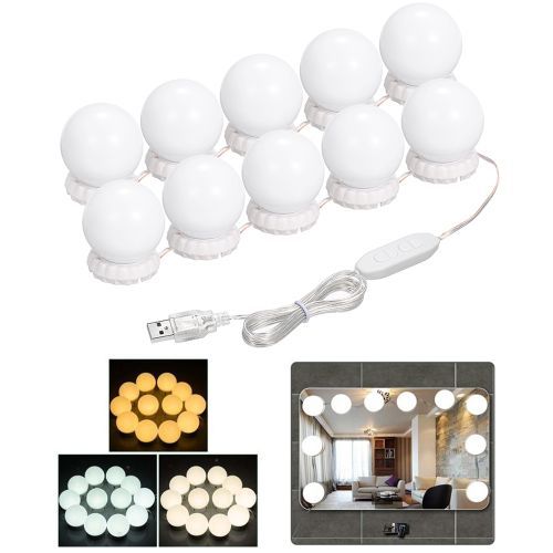Vanity LEDs Make Up Mirror Lights Kit With 10 Bulbs USB