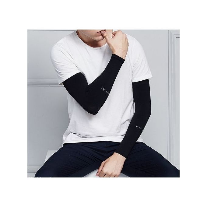 Ice Sleeves Sunscreen Outdoor Arm Sunshade Sleeves - Black