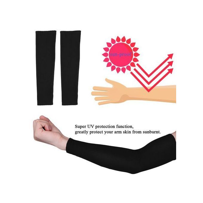 Ice Sleeves Sunscreen Outdoor Arm Sunshade Sleeves - Black