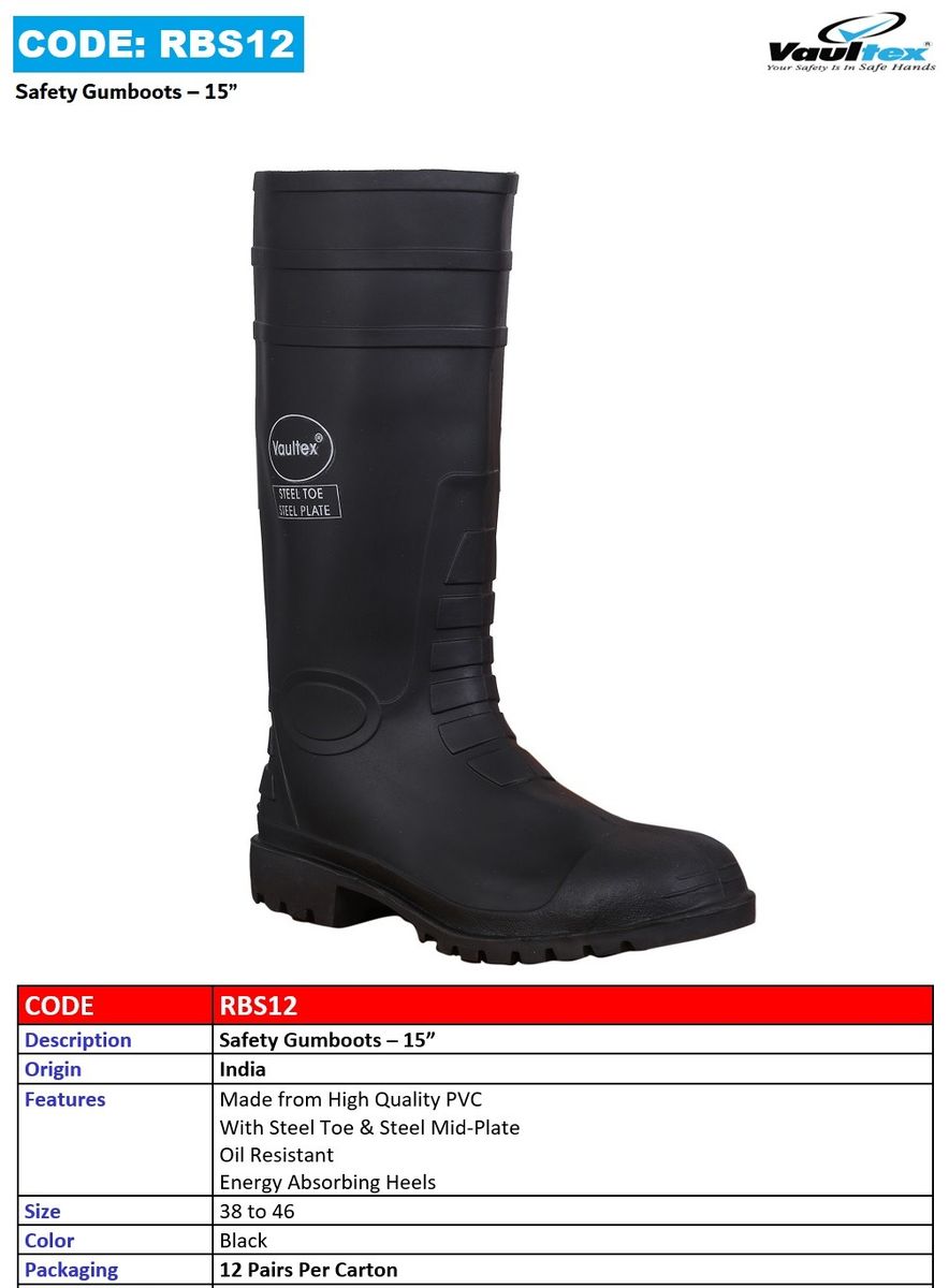 SAFETY GUMBOOT / RAINBOOT WITH STEEL TOECAP & STEEL MIDSOLE