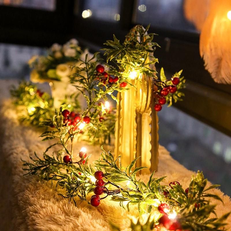 2 Meter 20 Led String Light Outdoor Christmas Pine Leaves