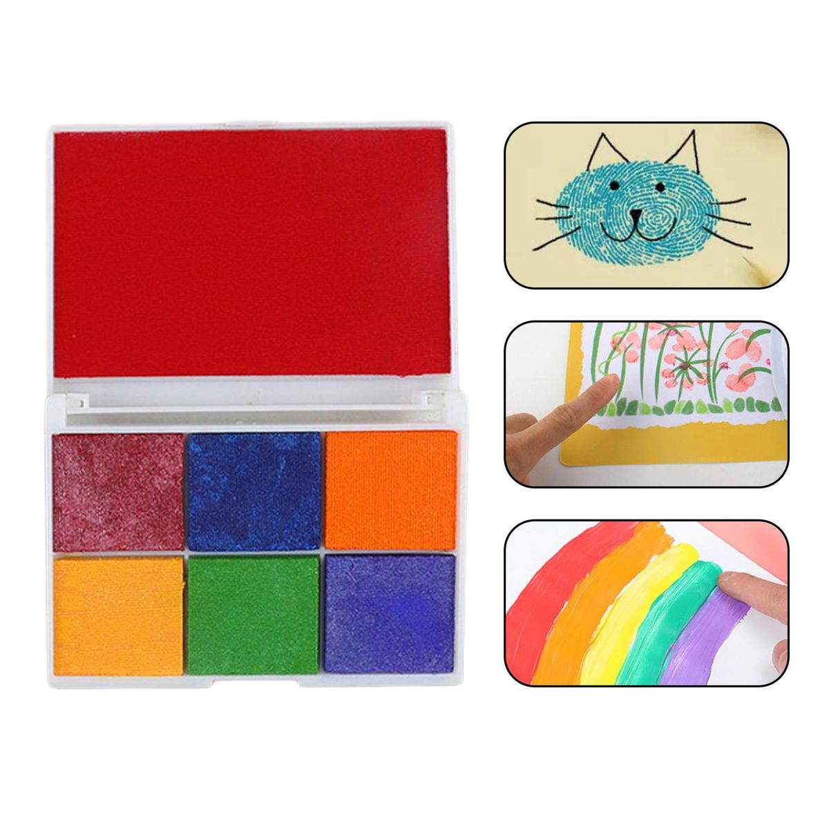 Rubber Stamp Ink Pad DIY Decor Fingerprint Inkpad Large Red Inkpad