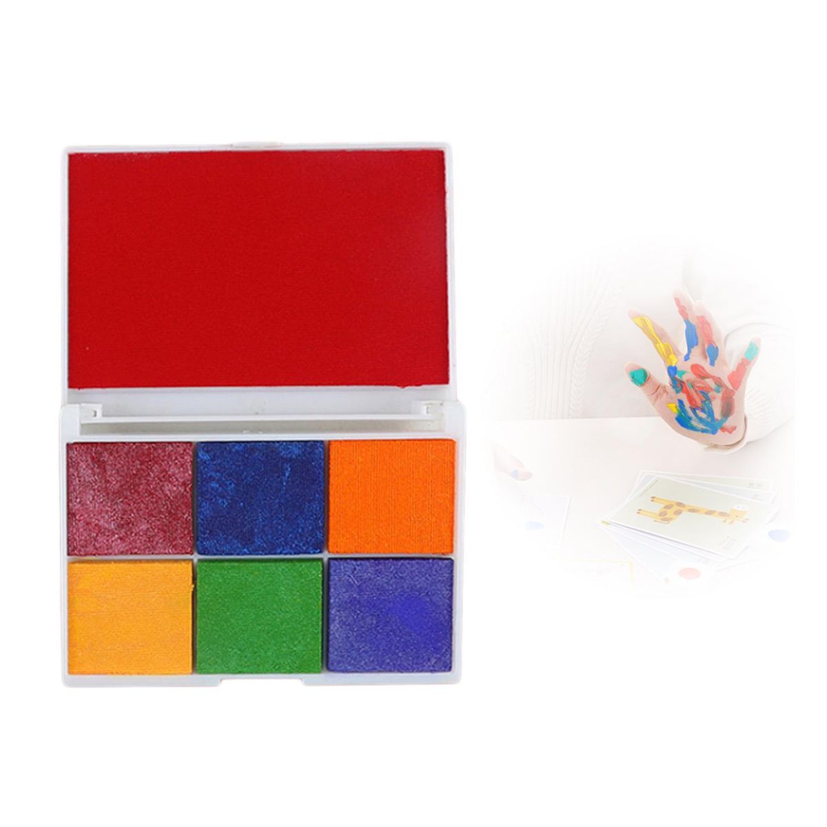 Rubber Stamp Ink Pad DIY Decor Fingerprint Inkpad Large Red Inkpad