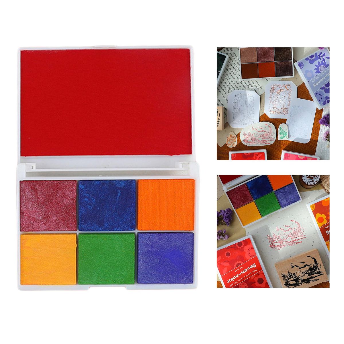 Rubber Stamp Ink Pad DIY Decor Fingerprint Inkpad Large Red Inkpad