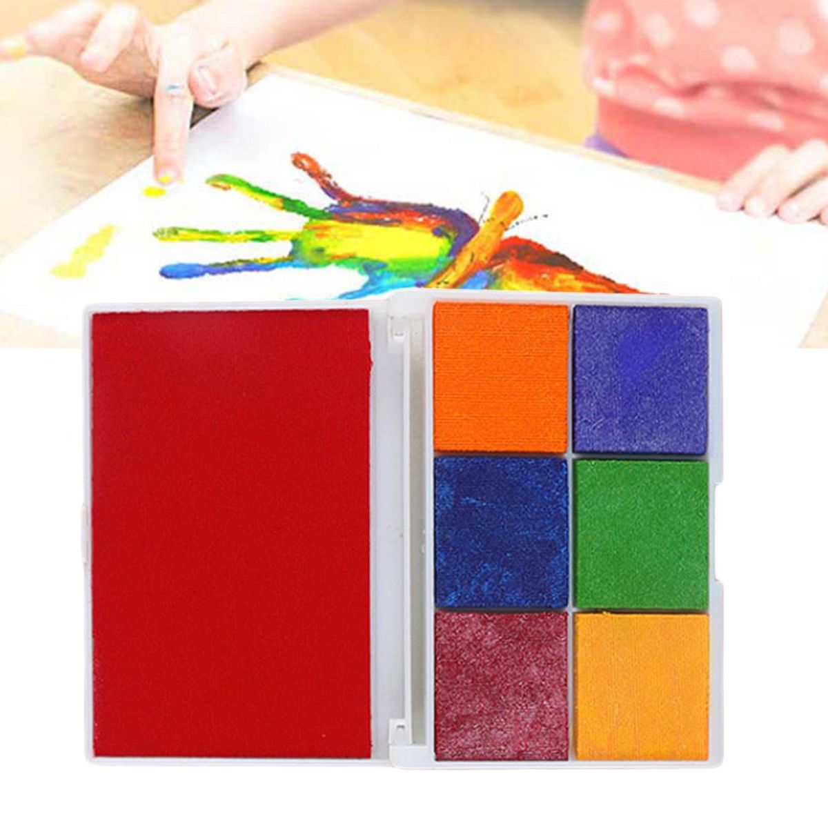 Rubber Stamp Ink Pad DIY Decor Fingerprint Inkpad Large Red Inkpad