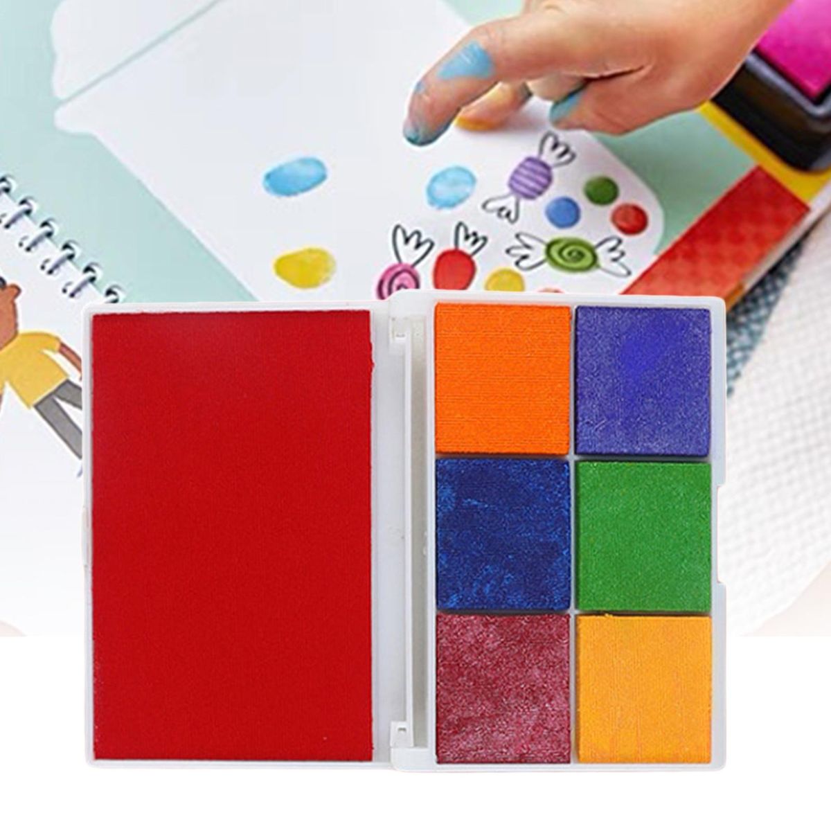 Rubber Stamp Ink Pad DIY Decor Fingerprint Inkpad Large Red Inkpad