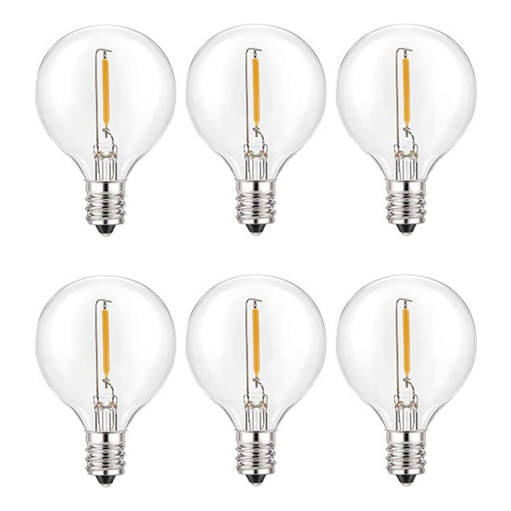 6Pcs G40 Bulbs,E12 Screw Base LED Globe Bulbs for Solar