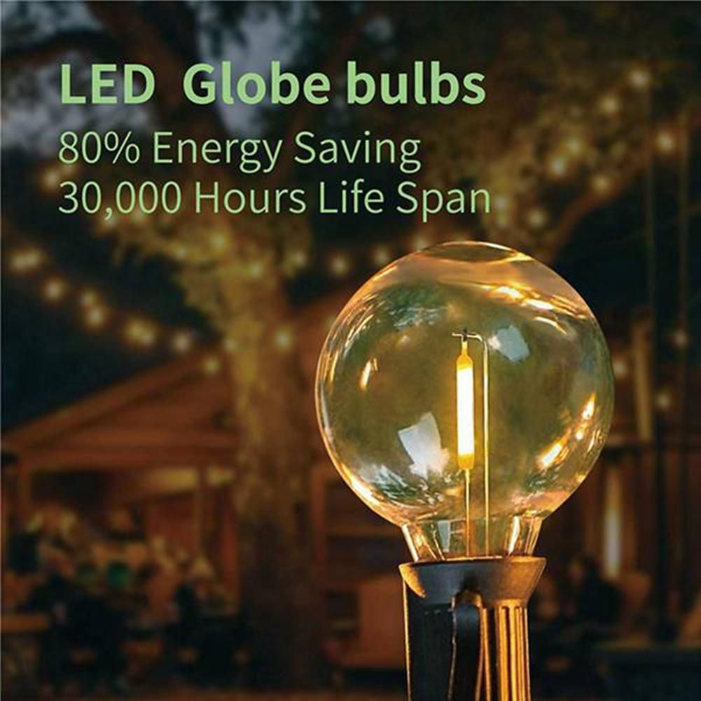 6Pcs G40 Bulbs,E12 Screw Base LED Globe Bulbs for Solar