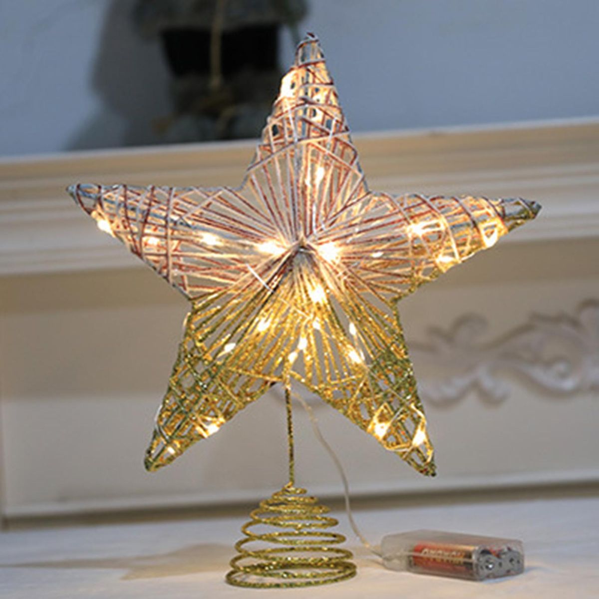 Christmas Tree Decoration LED Xmas Holiday Party Treetop Pentagram A
