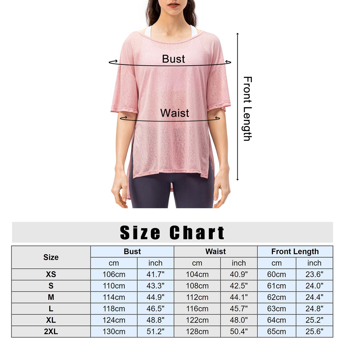Women Loose T-shirt Half Sleeves Slit Side Cover Ups For