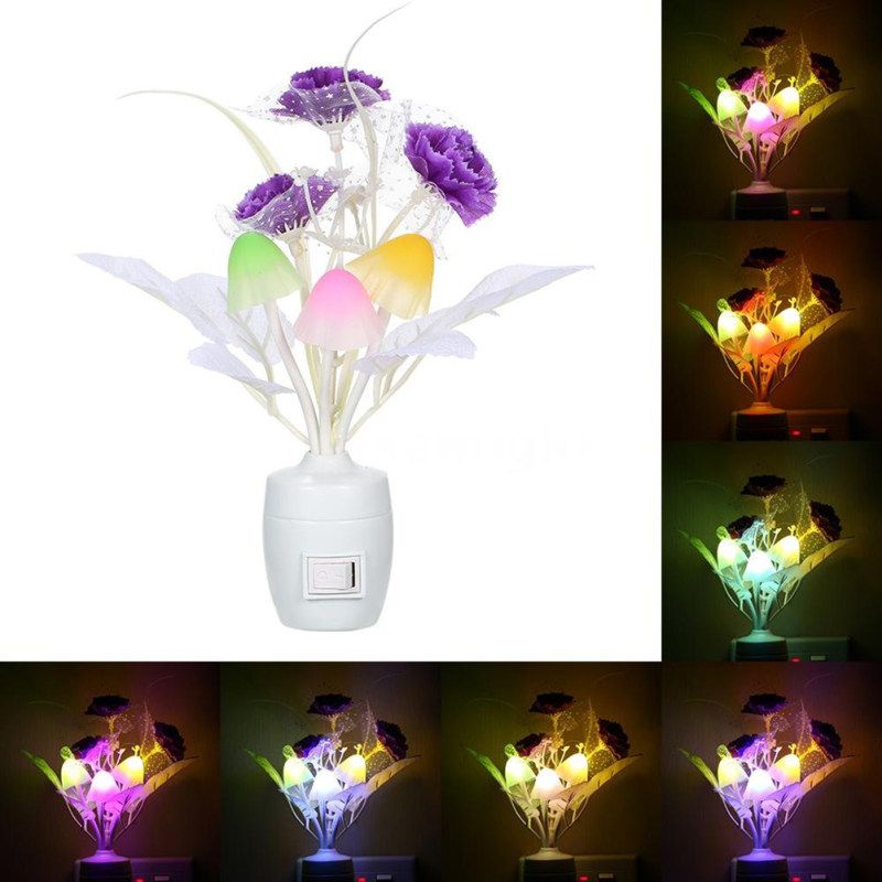 LED Flower Vase Potted Wall Plug-in Light Sensor Color-2#