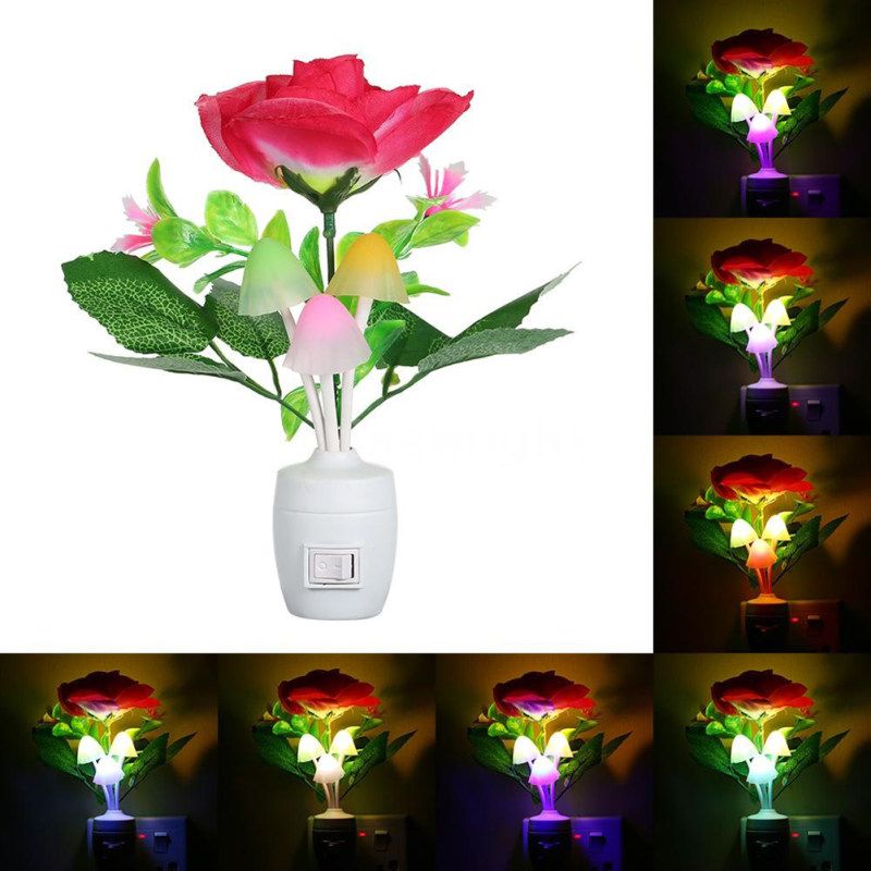 LED Flower Vase Potted Wall Plug-in Light Sensor Color-2#