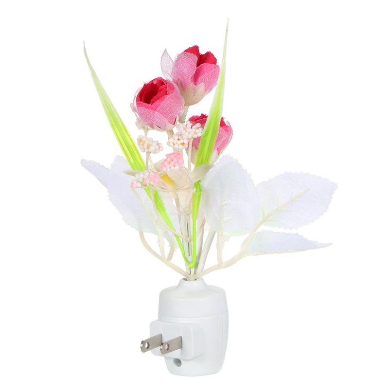 LED Flower Vase Potted Wall Plug-in Light Sensor Color-2#
