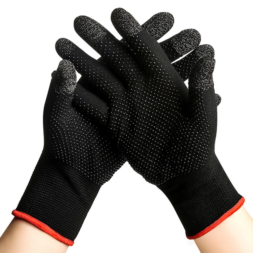 2Pcs Game Gloves for PUBG Sweat Proof Non-Scratch Sensitive Press Screen Gaming Finger Thumb Sleeve Gloves