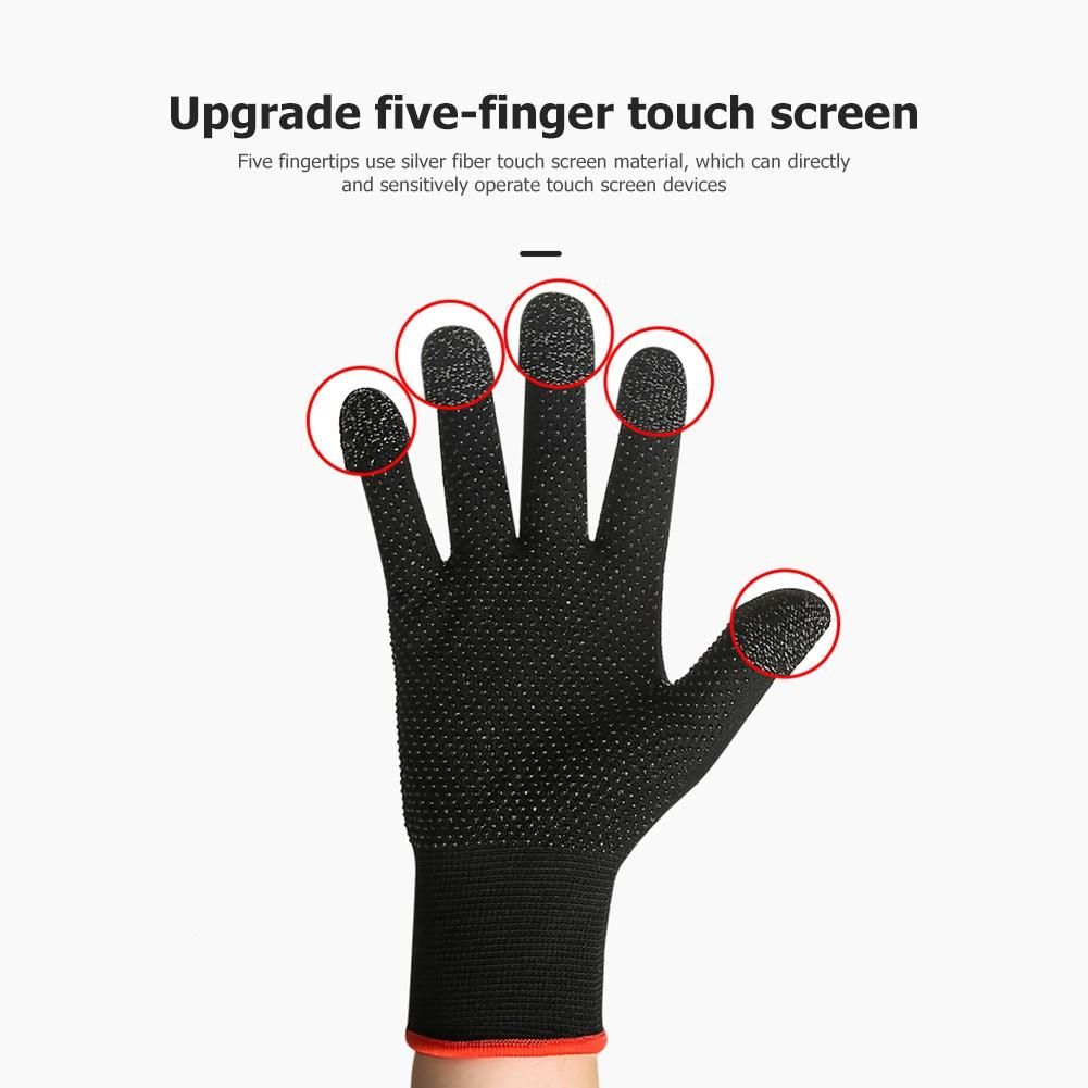2Pcs Game Gloves for PUBG Sweat Proof Non-Scratch Sensitive Press Screen Gaming Finger Thumb Sleeve Gloves