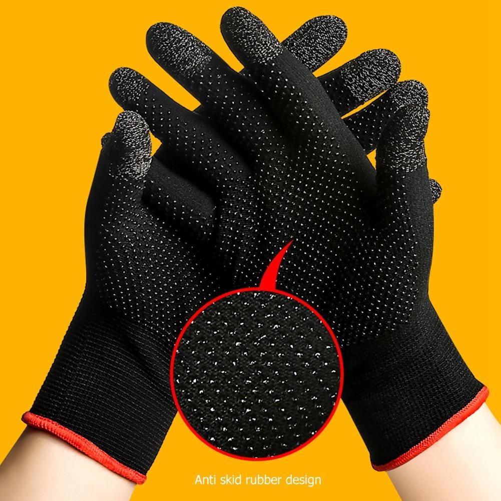 2Pcs Game Gloves for PUBG Sweat Proof Non-Scratch Sensitive Press Screen Gaming Finger Thumb Sleeve Gloves