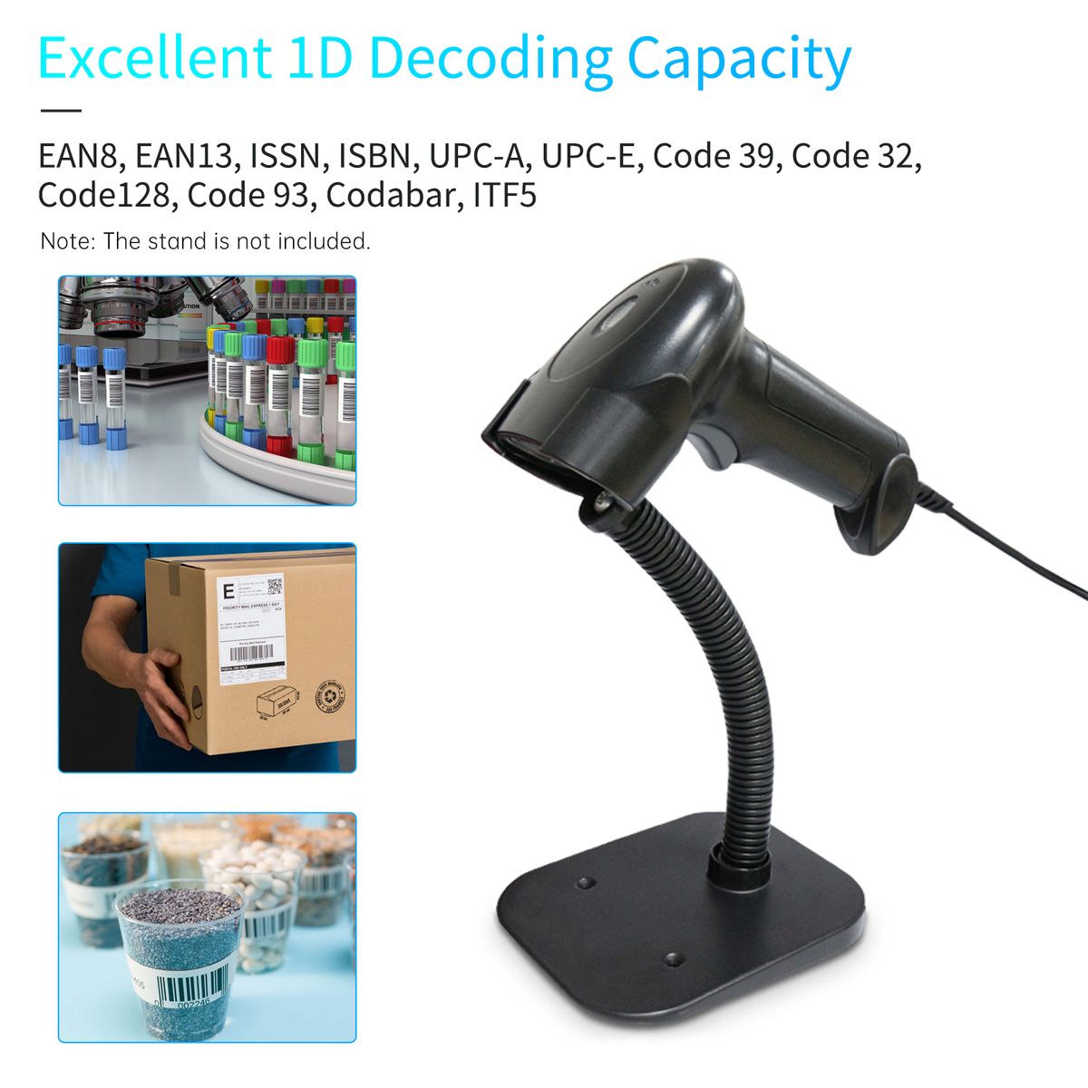 USB Barcode Scanner 1D Handheld Wired Bar Code