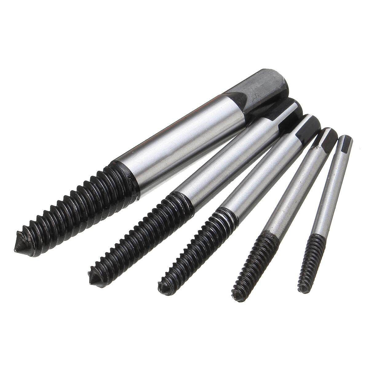 5PCs Screw Extractor Easy Out Drill Bits Guide Broken Damaged Bolt Remover Set Orange