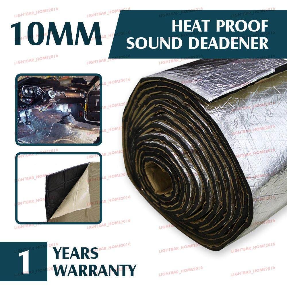 5 Pcs10mm Car Deadener Heat Sound Proofing Insulation Hood Exhaust Muffler 100cmx40cm