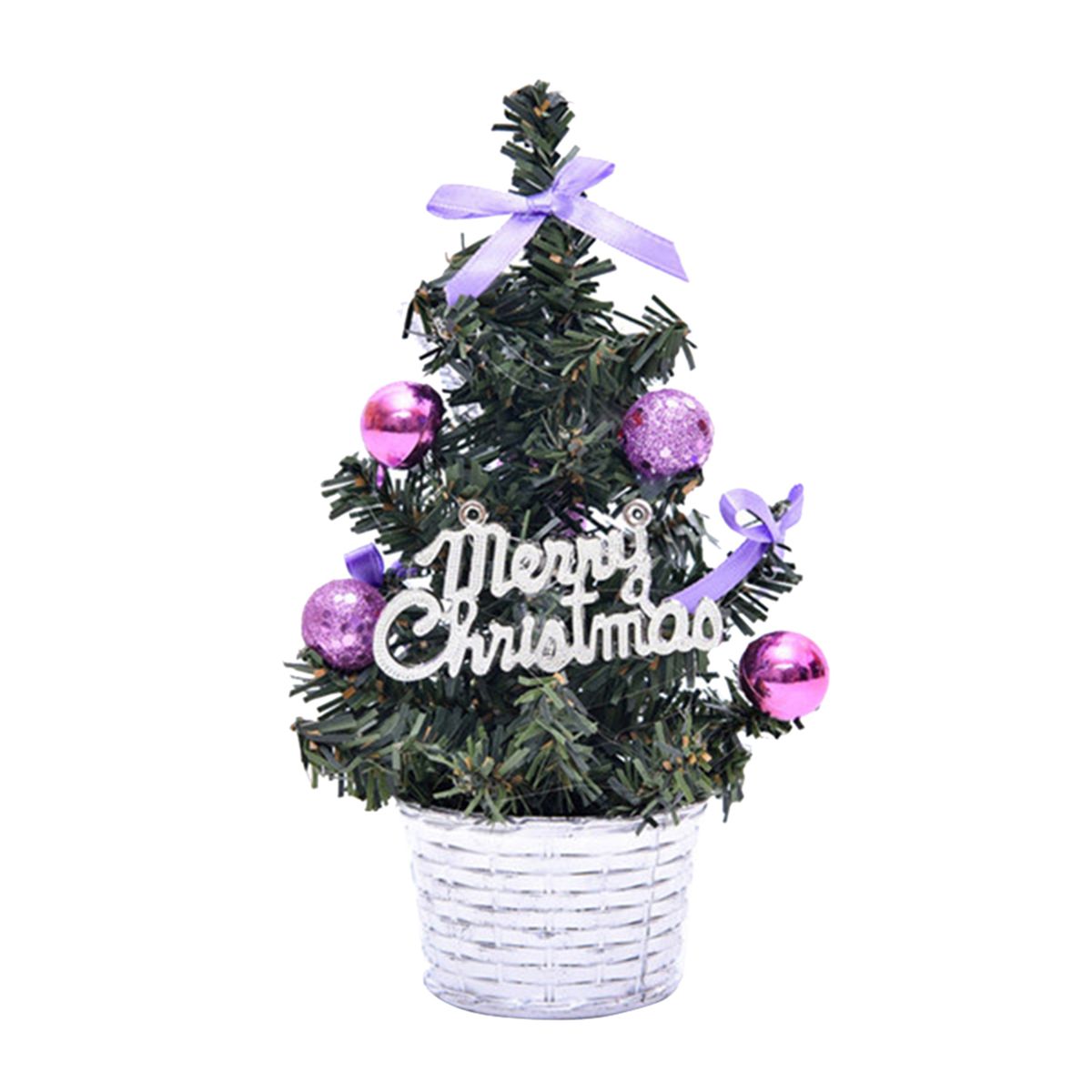 Mini Artificial Christmas Tree Ball Star Desktop-Purple