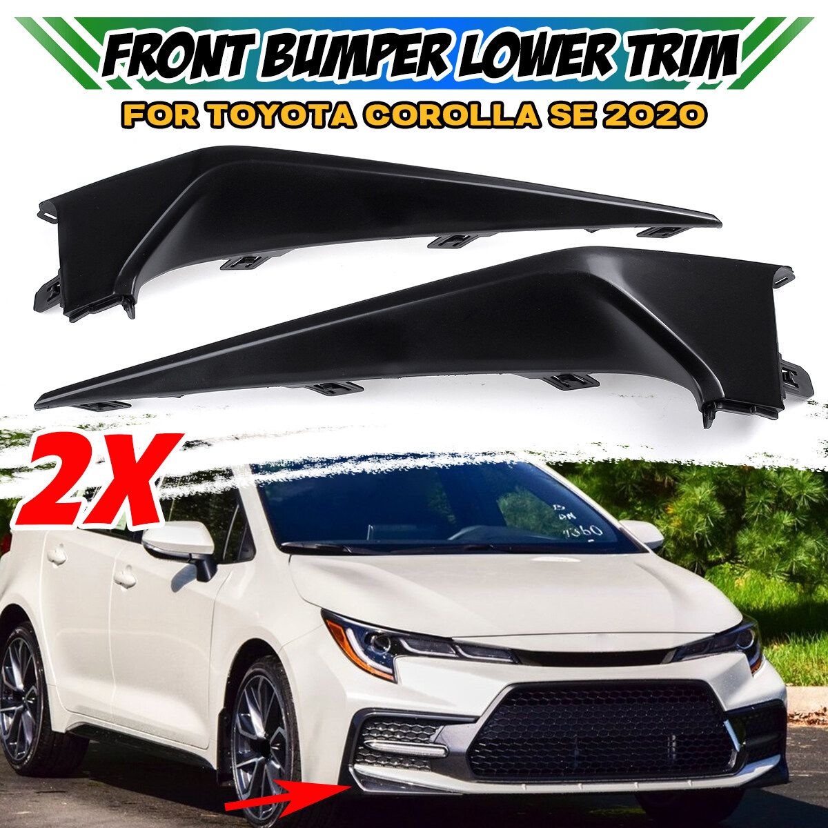 Unpainted Black Front Bumper Splitter Lip Diffuser Spoiler Car Accessories For Toyota Corolla 2020 SE
