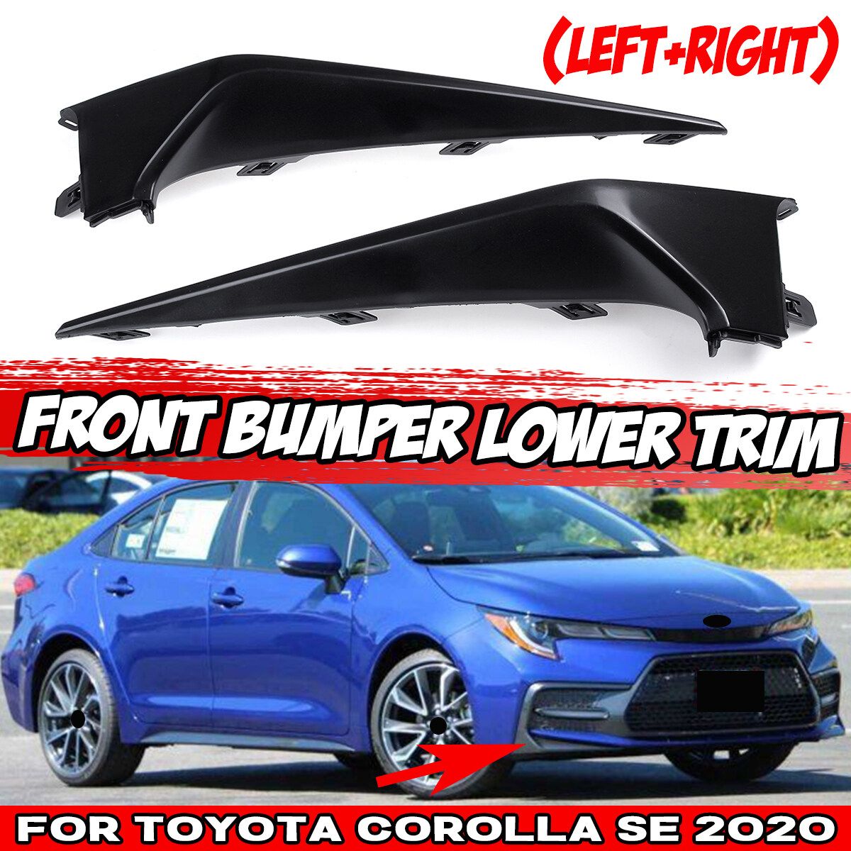 Unpainted Black Front Bumper Splitter Lip Diffuser Spoiler Car Accessories For Toyota Corolla 2020 SE