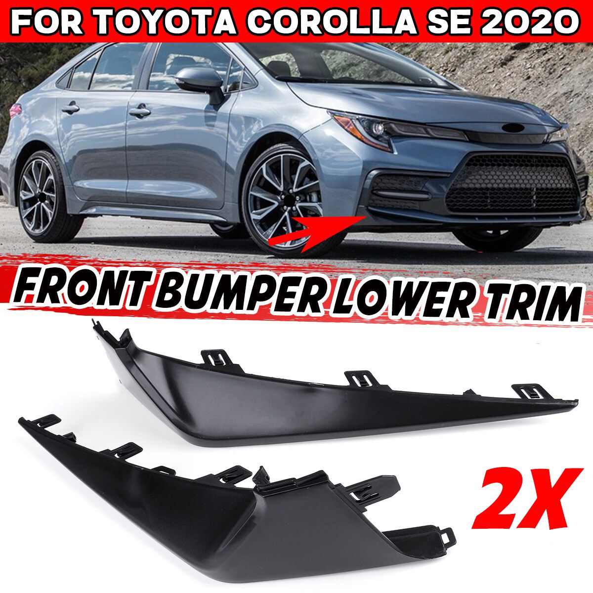 Unpainted Black Front Bumper Splitter Lip Diffuser Spoiler Car Accessories For Toyota Corolla 2020 SE